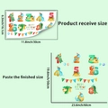 Detailed size chart for dinosaur number wall stickers for kids birthday party decoration - Dinosaur Number Glow Style (YG_A205)