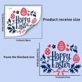 Dimensiones del adhesivo de pared de Pascua con huevos y tamaño final de colocación - Pegatina de Pared Estilo 4 (PH_QTA629)