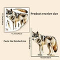Details zur Wolf-Wandstickergröße 45x45cm und fertige Anzeigeabmessung von 50x50cm - Wolf (PH_QTA654)