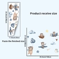 Détails des stickers muraux ours pilote avec dimensions du produit et de l'affichage - Ph-qt9333