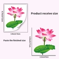 Detaillierte Maßangaben für leuchtende Lotus-Wandsticker mit Layout- und Endgrößen - Lotus (YG-277)