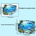 Tabella taglie dettagliata dell'adesivo murale 3D marino con dimensioni 30x22,5cm - Oceano Luce Blu (YG_A188)
