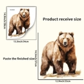 Comparación detallada entre el tamaño recibido y el tamaño final del adhesivo de oso pardo - Estilo de Oso Pardo (PH-QT9491)