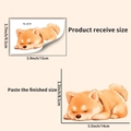 Detaillierte Größenangaben für den niedlichen schlafenden Shiba Inu Hund Wandsticker - Schlafender Shiba Inu (YG_A219)