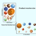 Luminous solar system wall decals showing product receive size and finished display layout - Solar System Planets Theme (YG276)