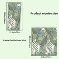 Detalle de dimensiones del vinilo de pared de hojas de monstera en cm y pulgadas - Hojas de Monstera Verdes (PH-QT9456)