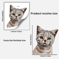Specifiche delle dimensioni per adesivo murale gatto luminoso carino per decorazione stanza - Gatto Luce Blu (YG_A222)