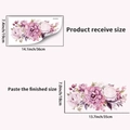 Detailansicht der rosa und lila Blumen Wandaufkleber mit Größenangaben im Layout - Lila Blumen (PH-QT9459)