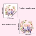 Dimensions détaillées pour stickers muraux perroquets roses de style aquarelle - Ph-qt9493 Petit Oiseau