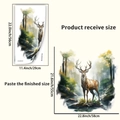 Aquarell-Wandaufkleber mit Hirschmotiv: Maße bei Erhalt und fertige Größe an der Wand - Waldhirsch (PH-QT9473)