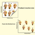 Detailed size specifications for cartoon bee luminous wall stickers showing layout and dimensions - Bee