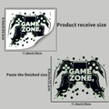 Specifiche dimensionali per adesivo murale luminoso Game Zone con design controller - Stile Controller di Gioco (YG_A254)