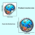 Detail of glow-in-the-dark luminous ocean world round wall decal with 3D coral reef fish - Sea Fish (YG_A280)