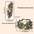 Detailansicht der Dinosaurier-Wandtattoo-Maße und des 3D-Effekts an der Wandfläche - Dinosaurier-Muster (PH_QTA693)