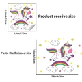 Guida alle dimensioni degli adesivi da parete unicorno luminoso con layout di 17x15cm - Unicorno a Luce Blu