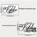 Kitchen wall sticker layout showing dimensions 32x19cm for minimalist DIY decor - Kitchenware Text (PH_QTA1010)