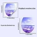 Detail of lavender field toilet lid sticker showing receive size and finished dimensions - Lavender Field And Lake Style (PH_QTA1050)