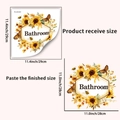 Maßblatt für Sonnenblumen-Badezimmer-Wandaufkleber mit 29x29cm Produktabmessungen - Sonnenblumenmuster (PH_QTA1057)
