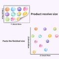 Detailed size chart showing watercolor dot wall stickers for home decoration layouts - Color Ball 2 (PH_QTA1024)