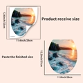 Size specifications for nature sunset landscape toilet lid stickers in 32x29cm dimensions - Seaside Sunset Waves Style (PH_QTA1052)