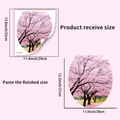 Detailed size specifications for pink cherry blossom toilet lid decorative sticker - Blooming Cherry Blossom Tree Style (PH_QTA1053)