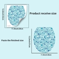 Detailed size guide showing a blue terrazzo stone toilet sticker measuring 32x29cm - Blue Stone (PH_QTA1047)