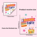 Detail showing balloon cake window static cling dimensions and birthday party stickers - Cake Style (JDT_A13)