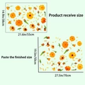 Détail des stickers muraux souci avec dimensions 50x70cm pour décoration de maison - Fleur (PH-QTB28)