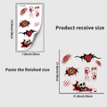 Detailed size chart for Halloween bloody handprint and skull waterproof wall decals - Skull Handprint (PH_QTX13)