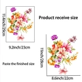 Tableau des dimensions pour autocollants fleurs de lys et gerberas mesurant 29x23cm au total - Floral (PH-QTC6)
