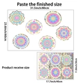 Comparación detallada de tamaños para pegatinas de mandala de colores para ventanas - Flor de Mandala (JTD_C43)