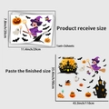 Set di 3 adesivi Halloween per finestre con castello strega e dimensioni finali dell'effetto - Stile Strega (JDT-X23)