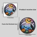 Size guide for Halloween pumpkin and bat window stickers with 28cm finished dimensions - Moon Bat (JDT-H7002)