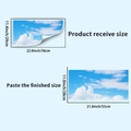 Wandaufkleber mit blauem Himmel und Wolken mit Produkt- und Fertigmaßen in Zentimetern - Blauer Himmel Wolken Stil (PH_QTA1062)