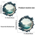 Vinilo decorativo 3D con paisaje de montaña y dimensiones de 45x45 cm detalladas - Patrón de Paisaje de Montaña (PH-QT9713)