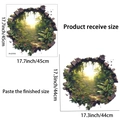 Details zum 3D Dschungel Wandaufkleber mit Produktmaßen und fertigen Klebegrößen - Tropische Regenwaldlandschaft (PH-QT9709)