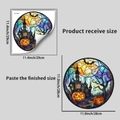 Halloween pumpkin castle static window cling with 28x28cm size specifications - Castle Pumpkin (JDT-H7005)