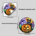 Halloween pumpkin wall sticker set with receive size 29x29cm and paste size 28cm diameter - Dark Castle and Bats (JDT-H7009)