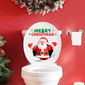 3D Santa Claus Merry Christmas toilet seat cover sticker with festive holiday wall decor - 3D Santa Claus in Hole Style (PH_QTB44)