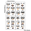 Detail view of 4-sheet snowman DIY sticker set measuring 7.8x11.4 inches for Christmas - Combination Set (PH_QTX42-PH_QTX43)