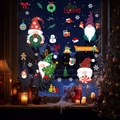 Weihnachtsfensteraufkleber mit Zwergen und Schneeflocken auf gemütlichem Hintergrunddekor - Weihnachtswichtel Stil (JDT-X69)