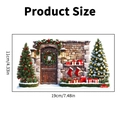 Detailed view of Christmas door decal dimensions measuring 11cm by 19cm for wall decor - Stone Wall Mailbox Window Style (PH_QTB39)