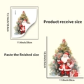 Dettaglio dimensioni del foglio adesivo da muro Babbo Natale e misure finali incollate - Stile Babbo Natale Con Sacco di Regali (PH_QTB54)
