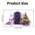 Detailed dimensions of Christmas wall sticker with snowman and tree, size 11x19cm - Purple Door Snowman Unicorn Style (PH_QTB40)