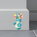 Sticker mural de Noël avec souris mignonne dans une moufle et décorations - Petite Souris dans une Moufle de Noël (PH_QTB67)