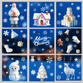 Detail von Weihnachtsfensterbildern mit Weihnachtsmann, Rentieren und weißen Schneeflocken - Weihnachtsmann Schneeflocken Stil (JDT-X78)