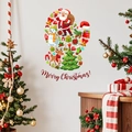 Festliche Weihnachts-Wandaufkleber mit Weihnachtsmann und Schneemann für die Wanddekoration - Handschuh Form Festliche Elemente Kollektion (PH_QTB62)
