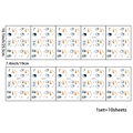 Detail view of 10 sheets DIY Christmas snowman face stickers with size measurements - Expression Collection (PH_QTX45)