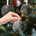Dischi natalizi in acrilico trasparente con nastri per decorazioni per alberi fai da te - Forma Rotonda (TM_A051)