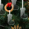Clear acrylic Christmas stocking ornament hanging on green tree branches for DIY decor - Sock Shape (TM_A056)